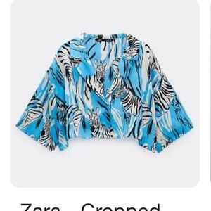 Zara Blue Zebra Crop Top